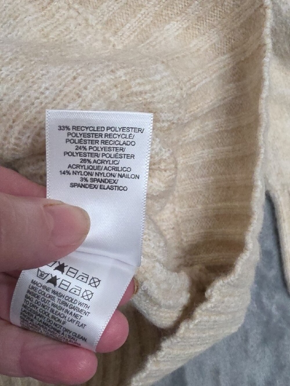 Lucky Brand Red & Beige Fair Isle Oversized Crewneck Sweater Sz MED - Picture 7 of 11